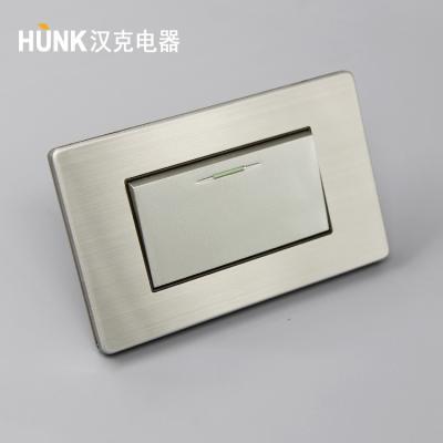 China Electrical Band 1 Way Gray Stainless Steel Material Porcelain Big 1 Switch Home Used for sale