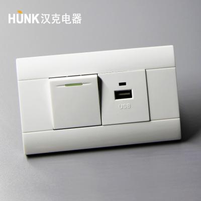 China American Style Residential / Multipurpose Socket 1 Strip Light Switch And Flat Electrical USB Wall Outlet 110-250v 10A for sale