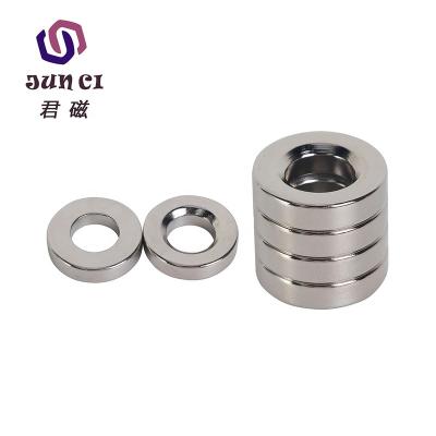 China Industrial Permanent Magnet Disc Magnet With Hole Neodymium Rebore NdFeB Powerful Magnetic Hole N42 Steel Thick Magnetic Sheet for sale