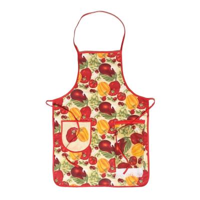 China Free Shipping Morden Kitchen Series Luxury Fruit Vegetable Flower Printed 50cm x 70cm 100% Cotton Aprons for sale