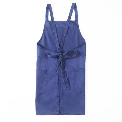 China Morden Kitchen Series Luxury Free Shipping Top Quality 100%cotton Kitchen Blue Adjustable Apron for sale