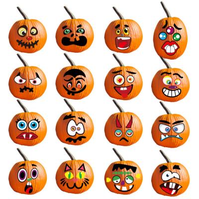 China Waterproof Reusable Sticker Decorative Custom Stickers New Pumpkin Holiday Cartoon Smile Faces Wacky Happy Halloween Party Stickers for sale