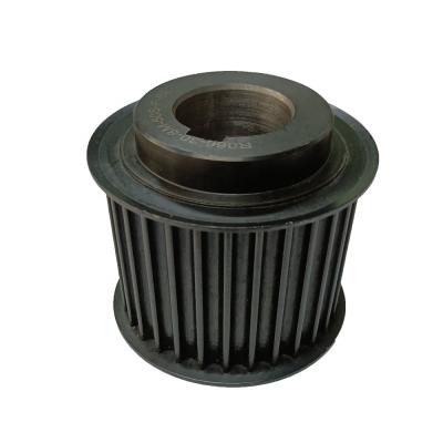 China Hotels Standard Size Black Oxide HTD8M 30 Teeth 50mm Width Steel Synchro Pulley for sale