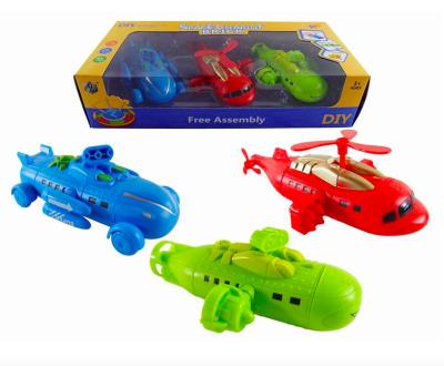 China Plastic Building Toy Toddler Toys Kit Airplanes Pull Back Play Space Tank Brick Toy Car Airlpane for sale