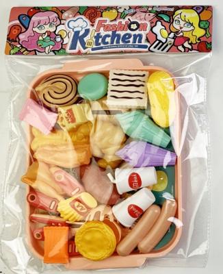 China Family Kitchen Plastic Toys Cooking Food Tableware Set New Fashion Cooking Food Play Set For Kids for sale