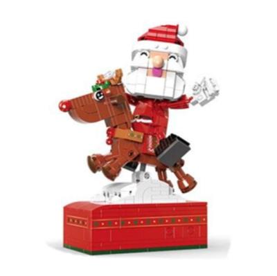 China Building Toy Christmas building block toy set children's puzzle assembly toy Santa Claus hot gift for sale