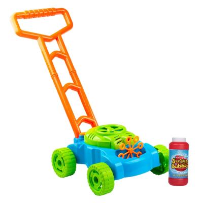 China Hot Amazon plastic children's electronic hand push walker bubble mower machine outdoor&summer beach toy for sale