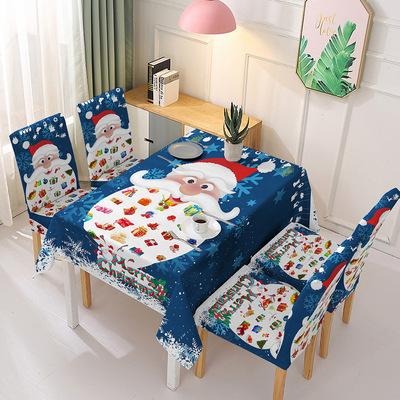 China Polyester 2021 Christmas Table Mat Dinner Party Christmas Decorations Table Chair Covers for sale