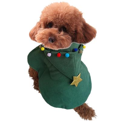 China Amazon Hot Sale Viable Pet Christmas Cape With Star And Pompoms Dog Colak Pet Christmas Clothes for sale