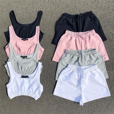 China High Quality Viable Ladies Outfits Jogging Summer Tracksuit Women Workout Shorts Two Piece Sets for sale