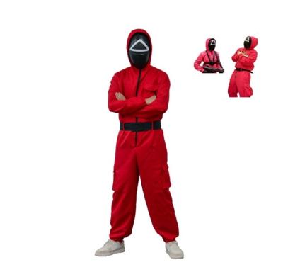 China Korean Halloween Party Costume TV Show Squid Game Cosplay Clothes Halloween Costumes The Same Paragraph Red Overalls for sale