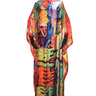 China 2021 Fashion High Quality 100% Silk Lady's Elegant Dress Framed Long Silk Brazilian Dress With Scarf Muslim Dress for sale