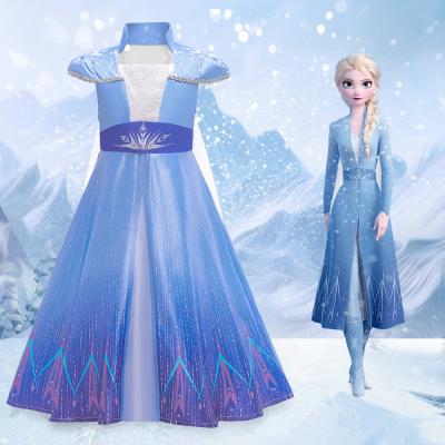 China Newest Polyester Kids Celebrity Dresses Princess Elsa Wear Dress Halloween Costumes For Girls for sale