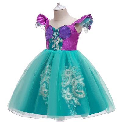 China Girls Formal Mermaid Ariel Princess Dress Cosplay Costumes For Baby Dress Up Kids Halloween Clothing for sale