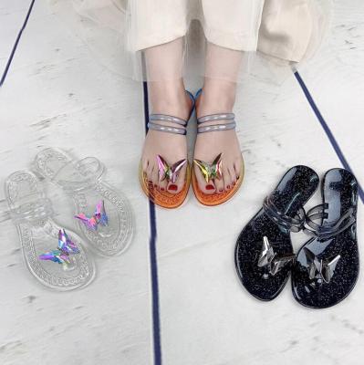 China 2021 New Fashion Trend Jelly Slippers Women's Shoes Summer Rhinestone Flip Flops for sale