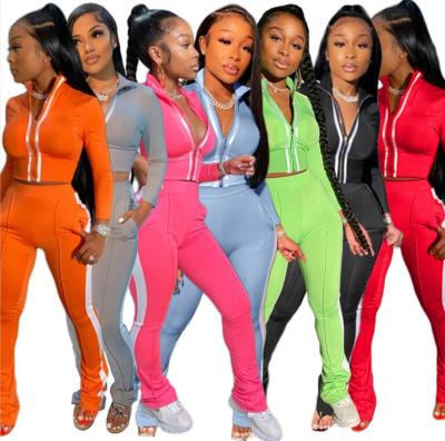 China Fashion Women Ladies Sport Casual Tracksuits Long Sleeve QUICK DRY Two Piece Set Bodycon Outfits for sale