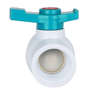 China Wholesale IRRIGATION AND CONSTRUCTION UPVC Body Green White Square Handles Water Ball Valve PVC Valves for sale