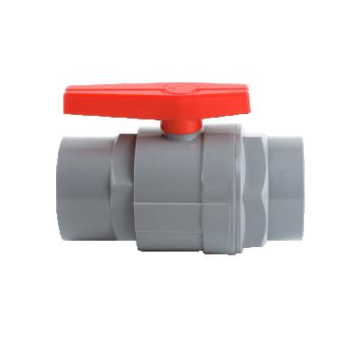 China IRRIGATION AND CONSTRUCTION hot selling red two pieces of plastic upvc plug ball valve high quality red handle 1/2