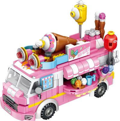 China DIY Building Brick Ice Cream Car Toys For Intelligence Educational Christmas Children Diy Building Block With Legaos Toys for sale