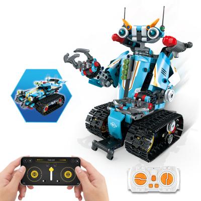 China DIY Brick HUAHUI 675001 APP Building Remote Control Program 2 in 1 Transfrom Bricks Robot Educational Building Car Toy Legoinghy for sale