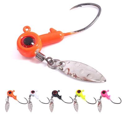 China 5PCS/BAG 1.75g/3.5g Metal Lead Head Fishing Jig High Carbon Steel Hook With Spoon for sale