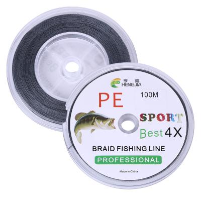 China Hengjia High Strength 4 Strands 100 Meters PE Braided Fishing Line Best Price for sale