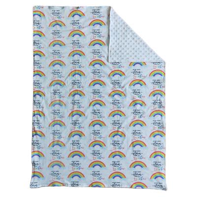 China Rainbow design new design new sale milk silk/soft baby blanket hot boutique wholesale minky printing ready to ship NO MOQ for sale