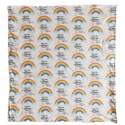 China Sweet No MOQ RTS Boutique Baby Cover Spring and Autumn Rainbow Super Soft Good Quality Printing Design Sweet Style for sale