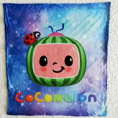 China 2021 Wholesale Candy RTS No MOQ Super Soft Watermelon Printing Blanket Cute Baby Kids Blankets Latest Design High Quality for sale