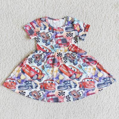 China Wholesale Pink Cartoon RTS Sweet Girls No MOQ Toddler Clothes Kids Dress Baby Clothes Kids Dresses for sale