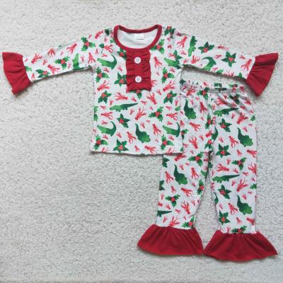 China Casual RTS Dinosaur Lobster Print Outfit Boy Pajamas Baby Clothes Girls Dressing Sets One MOQ for sale