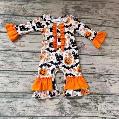 China Casual Babies Spring Summer Boutique Wholesale Infant Clothing Ruffle Floral Bubble Rompers for sale