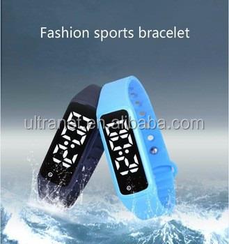 China Hot Stamping Wristwatches Mens Pedometer Personalized 3d Name Custom Watch Fitness Led Watch for sale