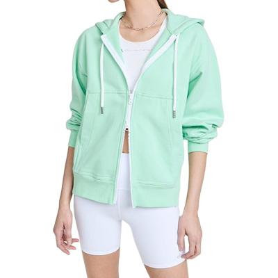 China Anti-wrinkle full zipper hooded dress for women's long sleeved sweatshirt jacket for sale