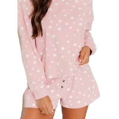 China New QUICK DRY star printing short sleeve pajamas for women the geometric costume for sale