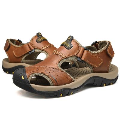 China Professional Large Size Deodorization Sandal Slip-proof Men's Casual Leather Outdoor Rise Shoes for sale