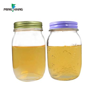 China Stykish Collapsible Empty Glass Mason Honey Jars Home Storage Glass Jam Bottle With Aluminum Lid for sale