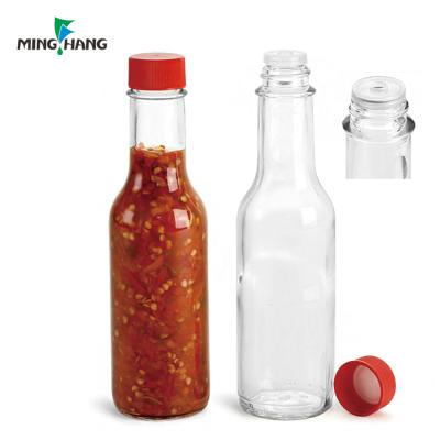 China Custom 12oz Hot Sauce Sauces 12oz Glass Salad Dressing Bottles 150 Clear Bottles BBQ Sauce for sale