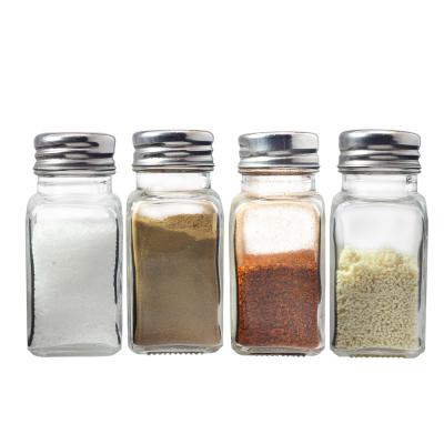 China Hot Sales Viable 70ml Square Spice Storage Glass Bottle With Screw Lid for sale