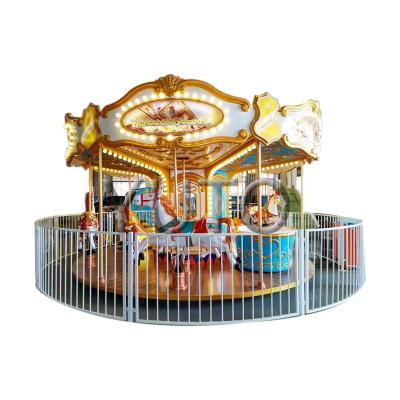 China Metal 12 Seats Carousel Rides For Sale|Outdoor Amusement Equipment For Sale|Theme Park Carousel For Sale for sale