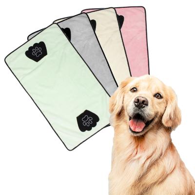 China Sustainable Wholesale Custom Logo Microfiber Dog Towel Comfortable Pet Towel Drying For Dogs And Cats Bathing for sale