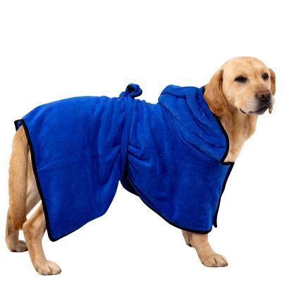 China Viable Custom Logo Dog Drying Coat Robe Towel Dog Pet Bathrobe Soak Up Dogs Towels Pet Cleaning And Bathing for sale