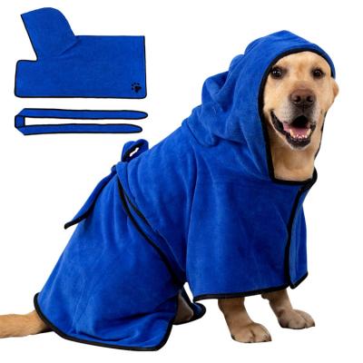 China Hot Sale 400gsm Absorbent Microfiber Dog Drying Towel Luxuriously 100% Super Soft Sustainably Robe With HoodBelt for sale