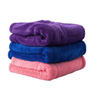 China Loop Microfiber Car Drying Towel Twist 600gsm 70/30 Double Wrap Extra Long Large 60x90cm Viable Twisted Quick Dry Stripe for sale