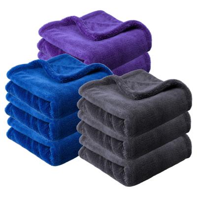 China Free samples QUICK DRY twisted loop microfiber car drying towel custom logo car drying towel for sale