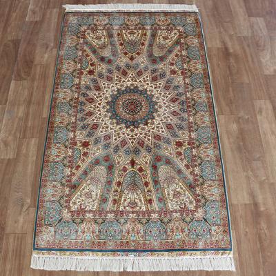 China 3'x5' Handknotted Pure Silk Carpet Persian/Turkish Turkish Handmade Persian Silk Rug Prices for sale