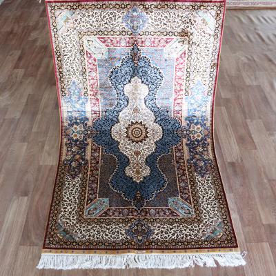 China Henan Bosi Silk Rug 3'x5' Hand Knotted Area Rug Turkish Silk Home Textile For Living Room Indian Silk Rugs for sale