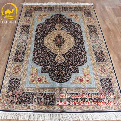 China Henan Non-Slip Bosi 4' x6 Turkish Floral Tree of Life Persian Silk Blanket Classic Handmade Silk Blankets for sale