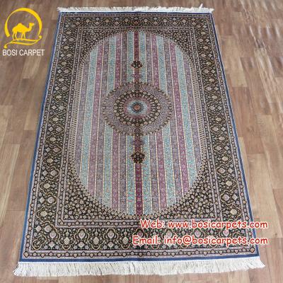 China Henan Bosi 4x6ft Handknotted Single Pesian Silk Carpet for sale