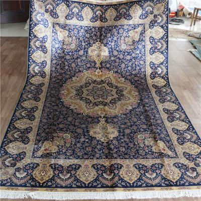 China Handmade Henan Bosi Pakistani Silk Blanket 5x8ft Vintage Anti-Slip Oriental Persian Blanket for sale